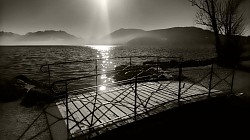 Plage d'Albigny - Petit pont n/b